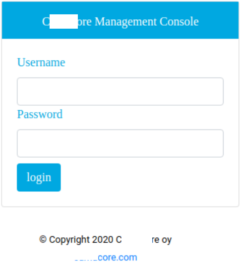 Core network Management console exposed on TCP port 3000