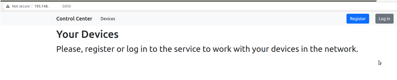 Management interface exposed on TCP port 5050 on 195.148.***.***