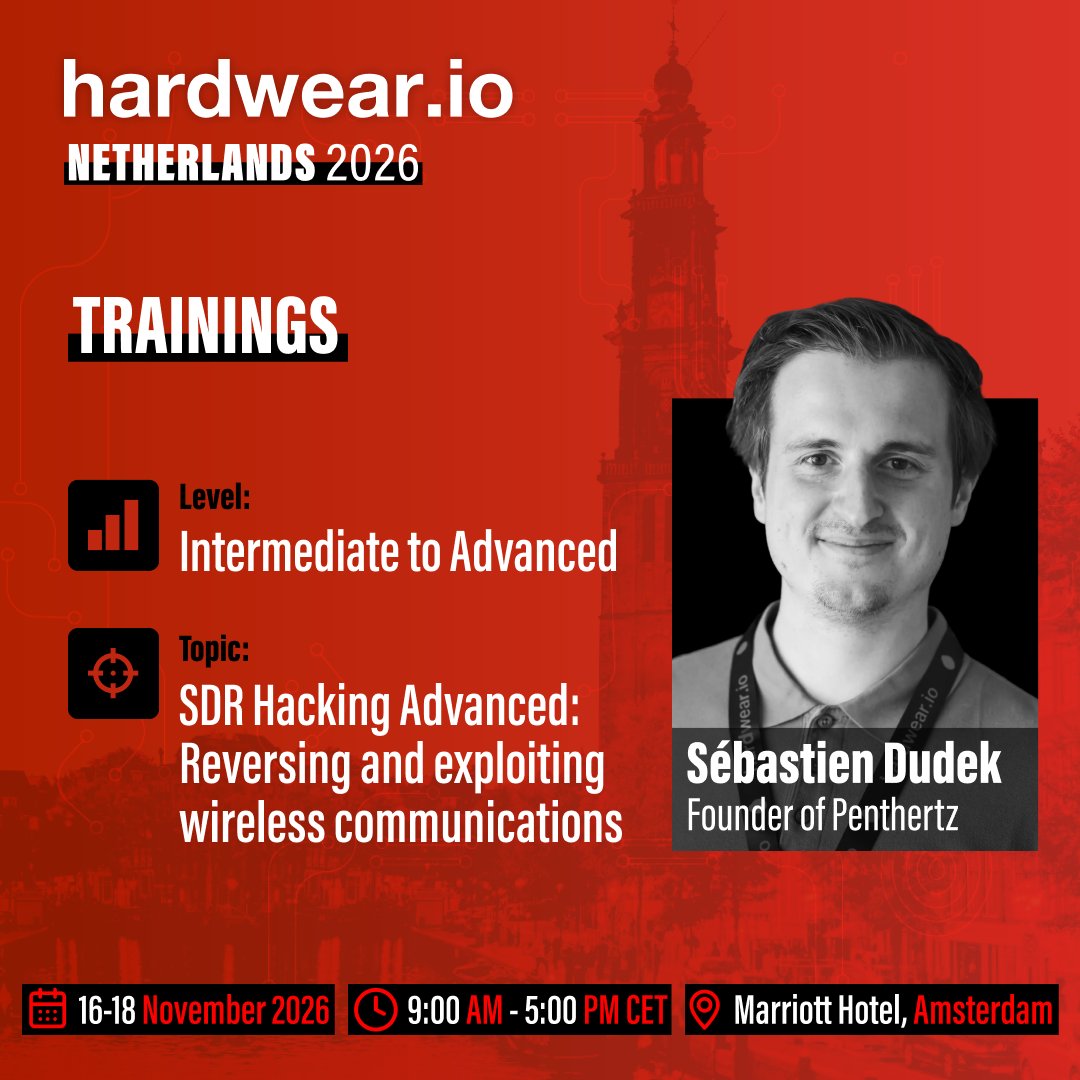 Hardwear.io USA 2026 SDR Hacking Advanced trainings