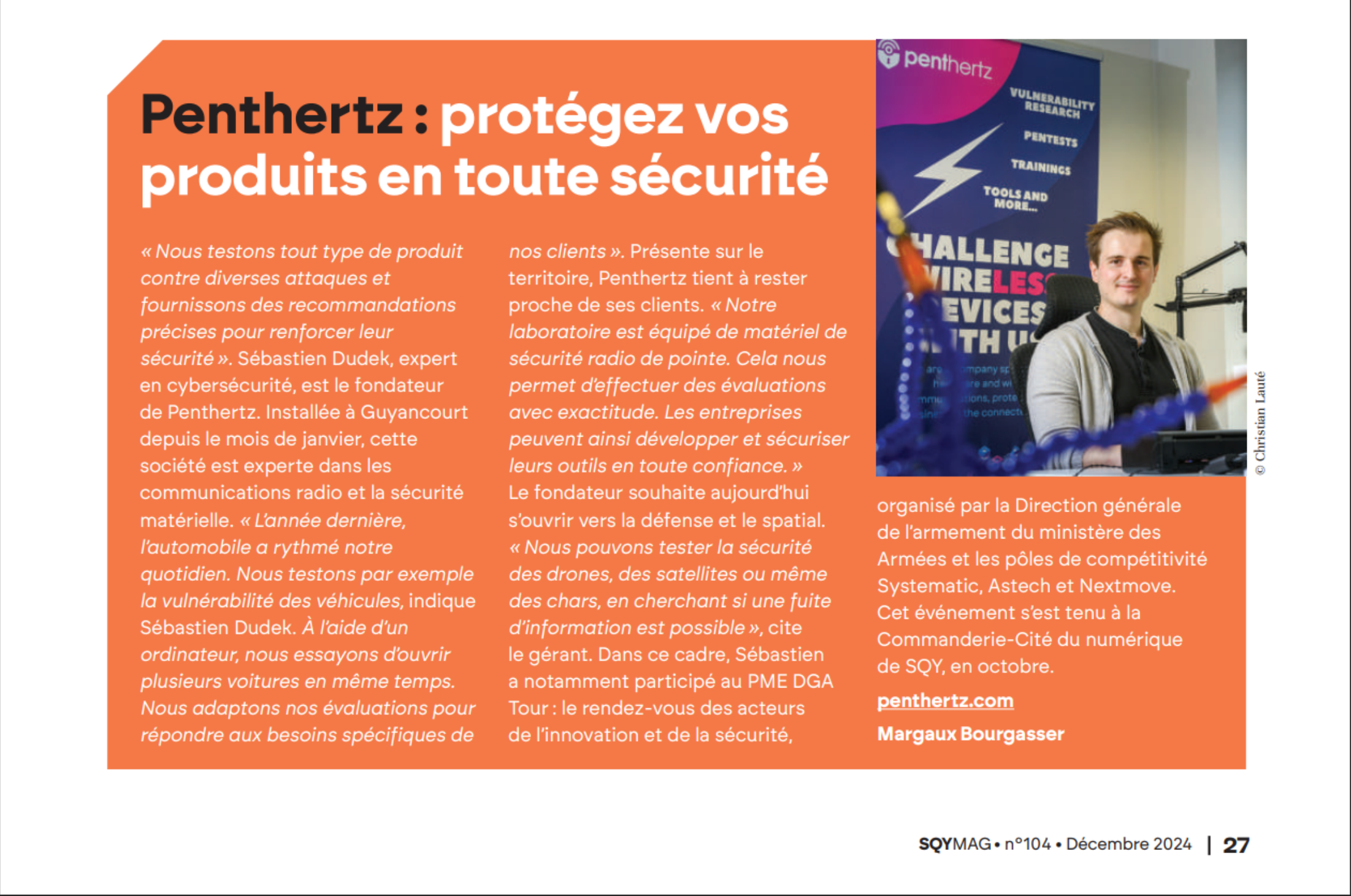 Penthertz featured in SQY Mag magazine